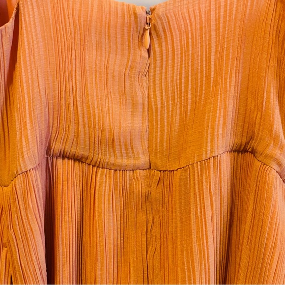 Express Pleated Orange Dress-Perfect for Wedding Season! - Picture 5 of 8